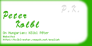 peter kolbl business card